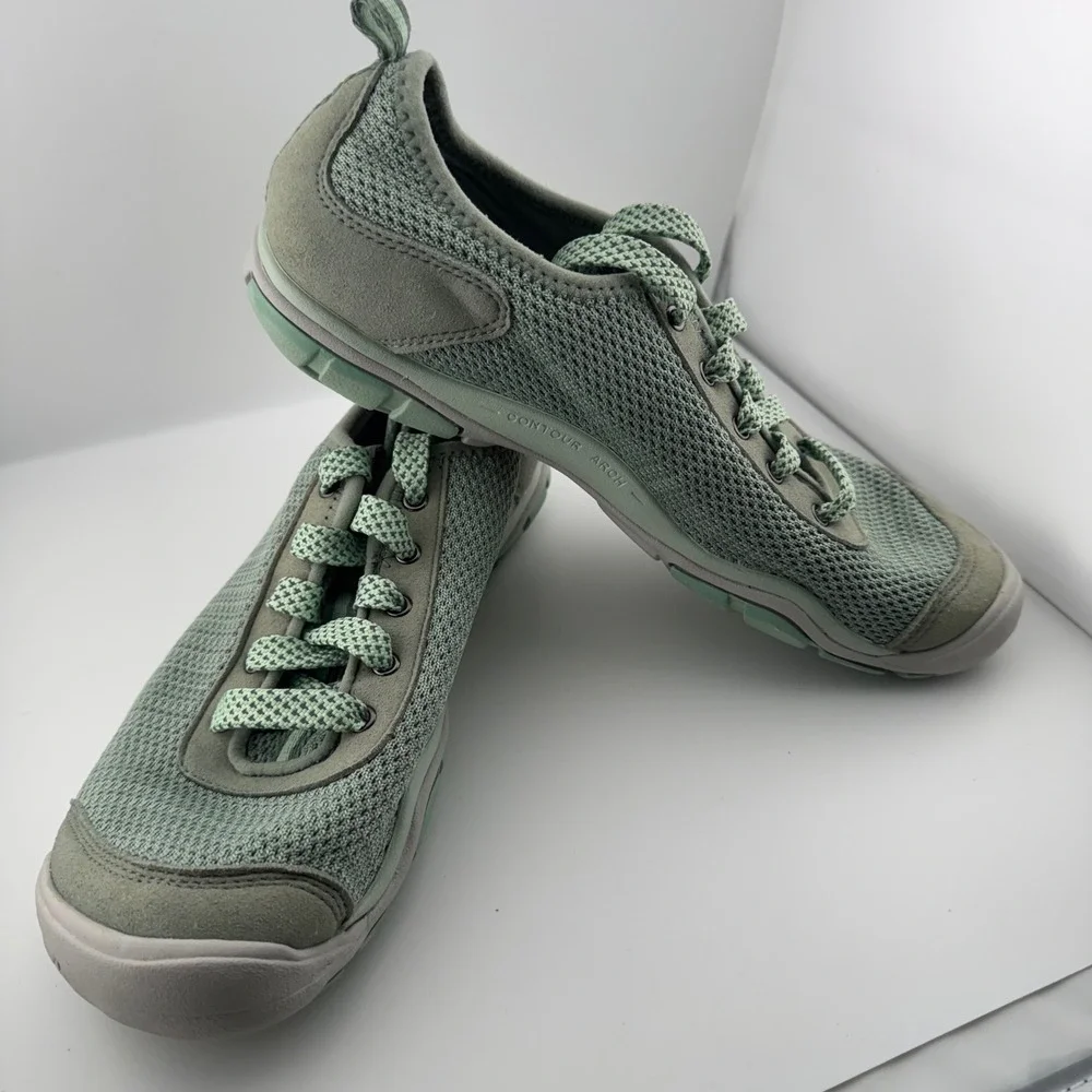 KEEN Lorelai Mesh Sneakers Women 9.5 Green Low Top Walking Shoes 1020372